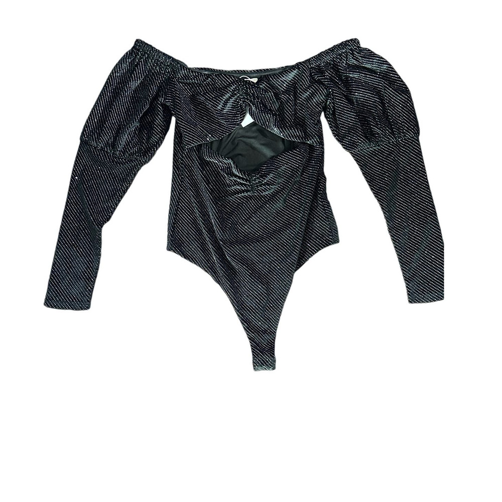 Lovers and Friends Black Bodysuit Cutout Front Size Medium